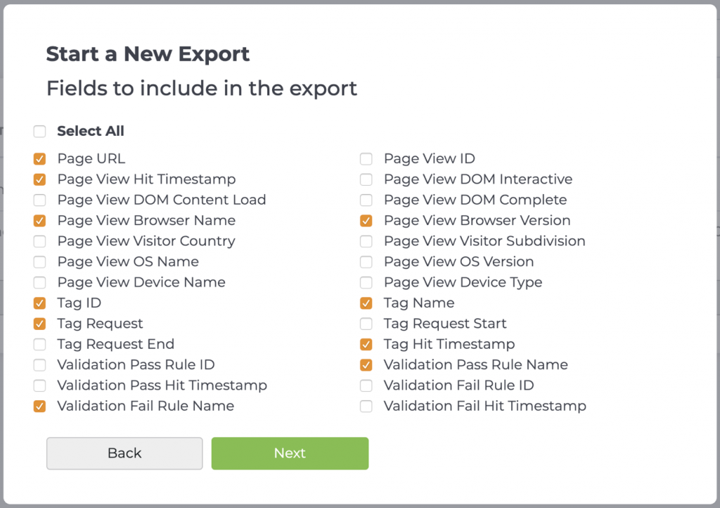Tag Inspector Exports realtime functionality